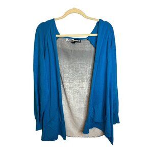 Jamie Sadock‎ Sweater Women's Size 2X Open Front Cardigan Blue Black